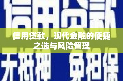 张掖信用贷款，现代金融的便捷之选与风险管理
