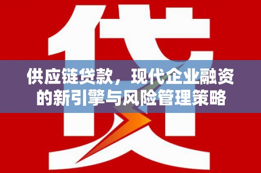 张掖供应链贷款，现代企业融资的新引擎与风险管理策略