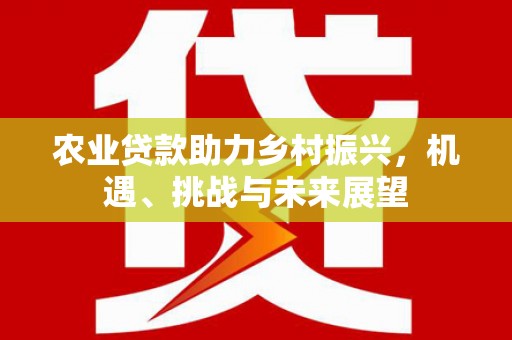 张掖农业贷款助力乡村振兴，机遇、挑战与未来展望