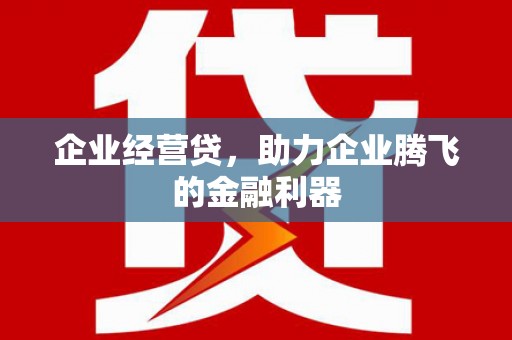 张掖企业经营贷，助力企业腾飞的金融利器