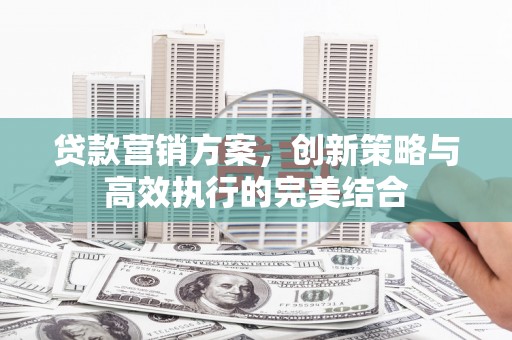 张掖贷款营销方案，创新策略与高效执行的完美结合