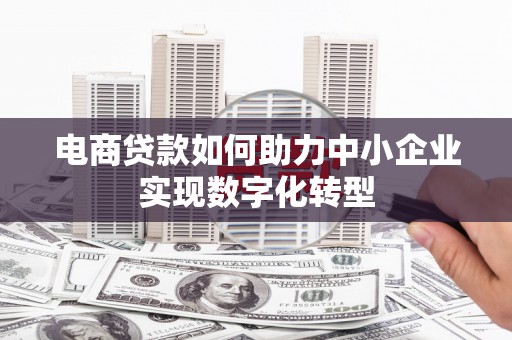 张掖电商贷款如何助力中小企业实现数字化转型