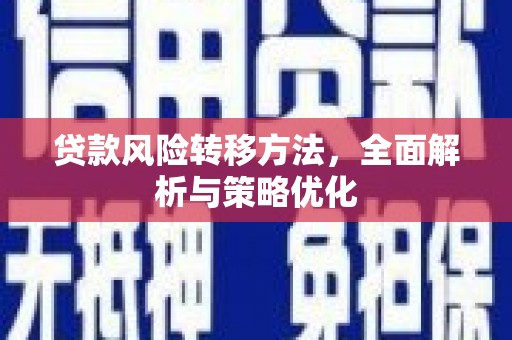 张掖贷款风险转移方法，全面解析与策略优化