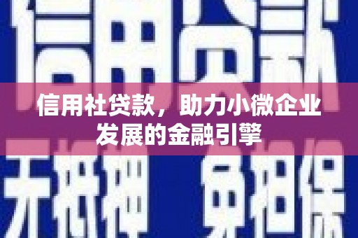 张掖信用社贷款，助力小微企业发展的金融引擎