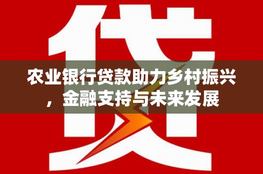 张掖农业银行贷款助力乡村振兴，金融支持与未来发展