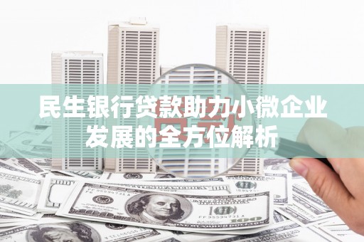 张掖民生银行贷款助力小微企业发展的全方位解析