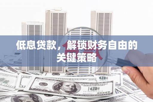 张掖低息贷款，解锁财务自由的关键策略