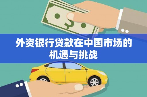 张掖外资银行贷款在中国市场的机遇与挑战