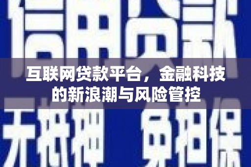张掖互联网贷款平台，金融科技的新浪潮与风险管控