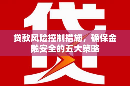 张掖贷款风险控制措施，确保金融安全的五大策略