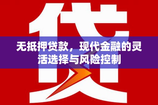 张掖无抵押贷款，现代金融的灵活选择与风险控制