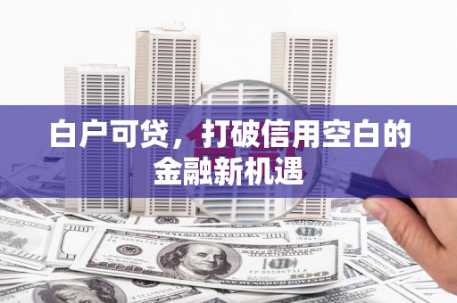 张掖白户可贷，打破信用空白的金融新机遇