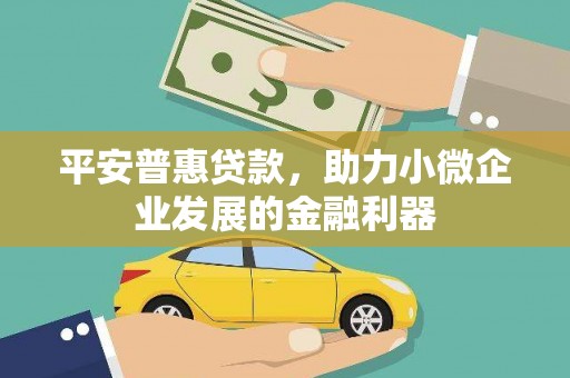 张掖平安普惠贷款，助力小微企业发展的金融利器