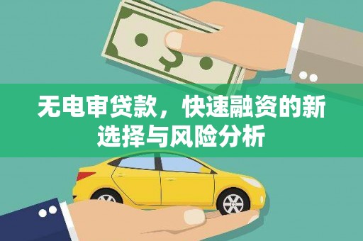 张掖无电审贷款，快速融资的新选择与风险分析