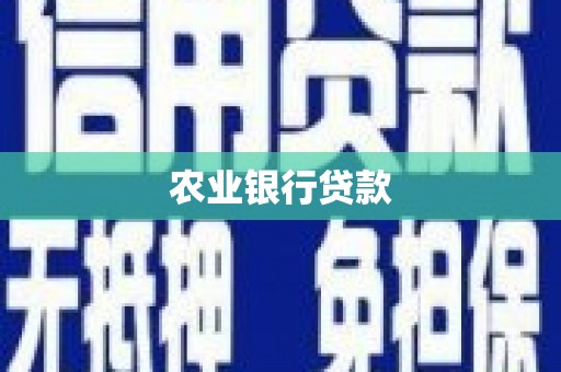张掖农业银行贷款
