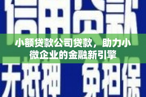 张掖小额贷款公司贷款，助力小微企业的金融新引擎