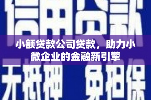 张掖小额贷款公司贷款，助力小微企业的金融新引擎