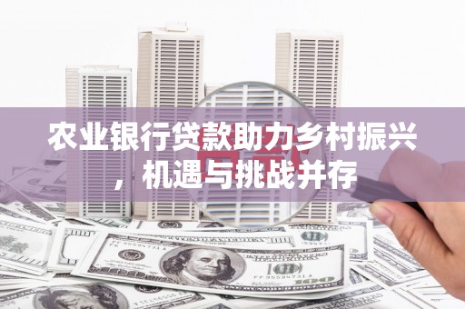 张掖农业银行贷款助力乡村振兴，机遇与挑战并存