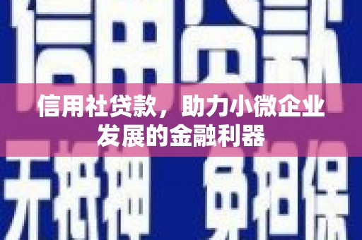 张掖信用社贷款，助力小微企业发展的金融利器