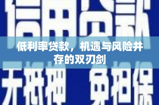 张掖低利率贷款，机遇与风险并存的双刃剑