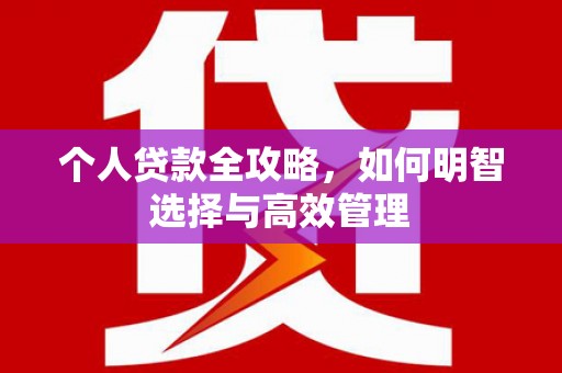 张掖个人贷款全攻略，如何明智选择与高效管理