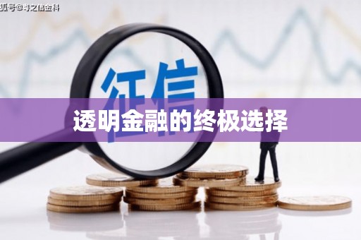 张掖透明金融的终极选择