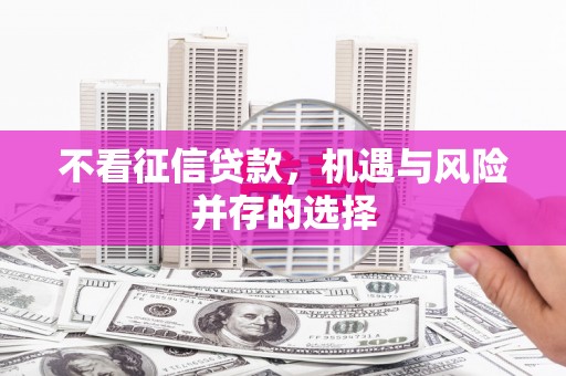 张掖不看征信贷款，机遇与风险并存的选择