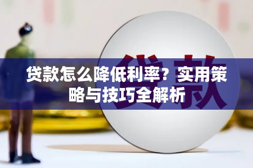 张掖贷款怎么降低利率？实用策略与技巧全解析